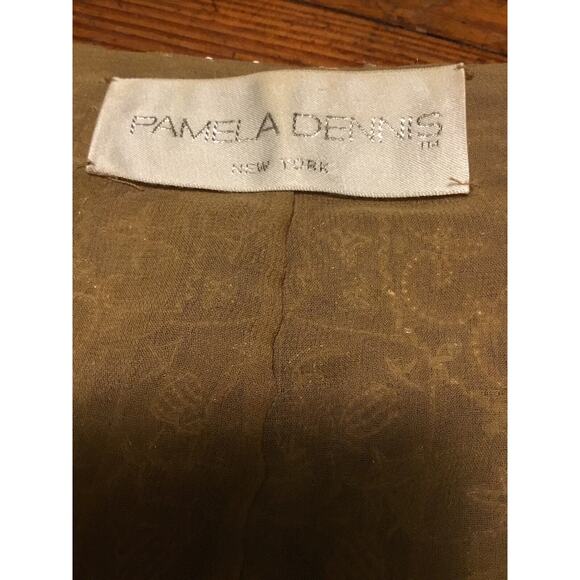 Vintage PAMELA DENNIS Gold Beaded Silk Satin Gown w/Beaded Jacket - Picture 2 of 12
